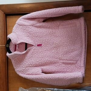 Girl's sherpa pullover in pink, size L 10-12.